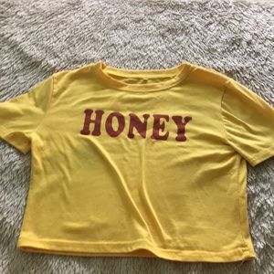 cute yellow honey crop top